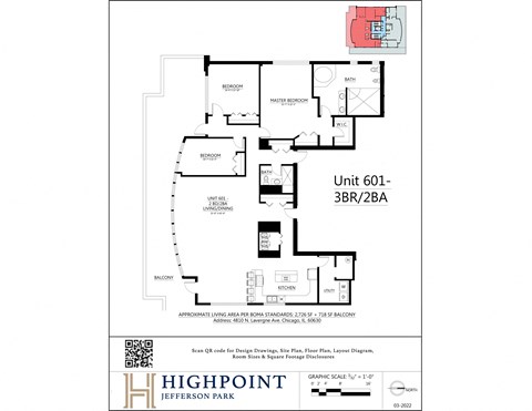 the floor plan of unit 6103 in the highpoint residential